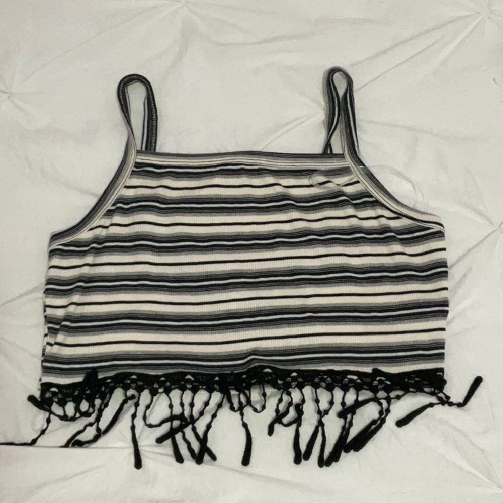 Cropped stripped top